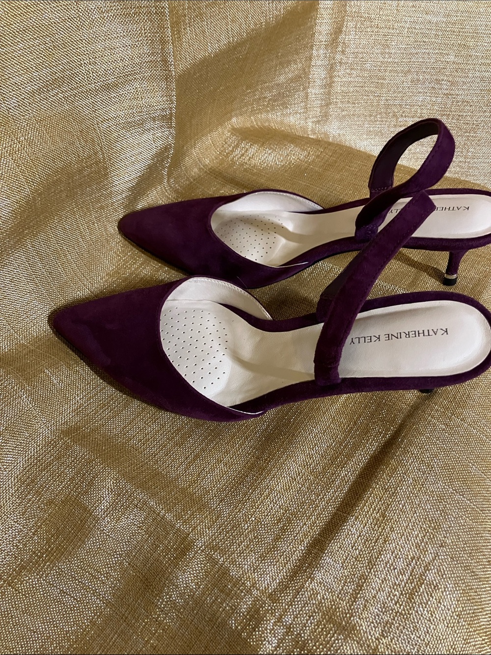 Katherine Kelly Plum Suede Slingback Heels